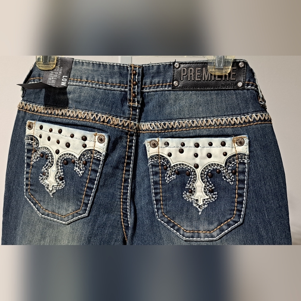 Premier Sz 5/6 Low Rise Skinny 'Bold Pockets*Stitching*Button' Jeans - Picture 15 of 15